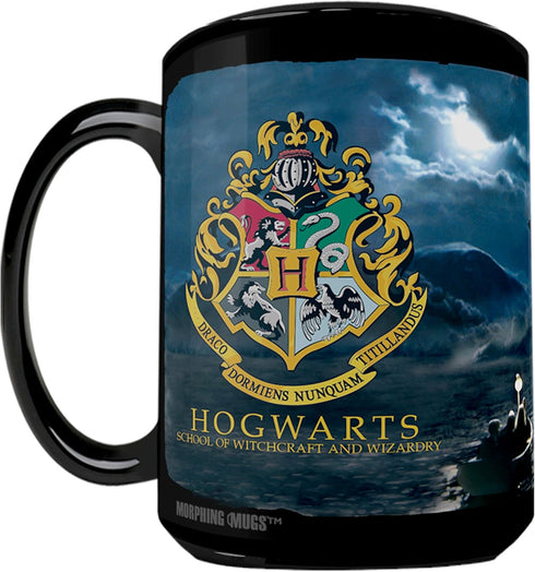Morphing Mugs Harry Potter – Hogwarts School for Witchcraft and Wizardry – Crest – 16 oz Large Ceramic Heat Sensitive Clue Mug – Full image reveal...