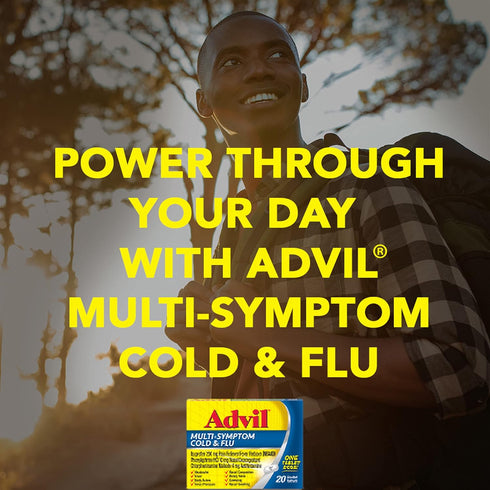 Advil Multi Symptom Cold and Flu Medicine, Cold Medicine for Adults with Ibuprofen, Phenylephrine HCL and Chlorpheniramine Maleate - 50 Coated Tab...