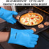 Heat Resistant Silicone Gloves for Cooking, Grilling, and BBQ Non-Slip Grip, Five-Finger Design with Inner Cotton Layer - Perfect for Handling Hot...