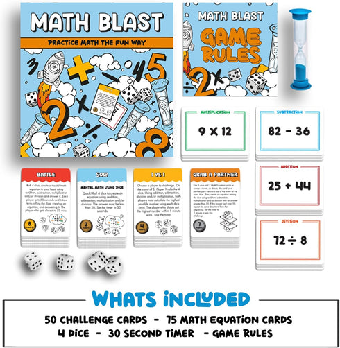 Math Blast! Math Game for Kids 8-12 & Over | Fun Educational Game for Home or Classroom - Practice Math The Fun Way...