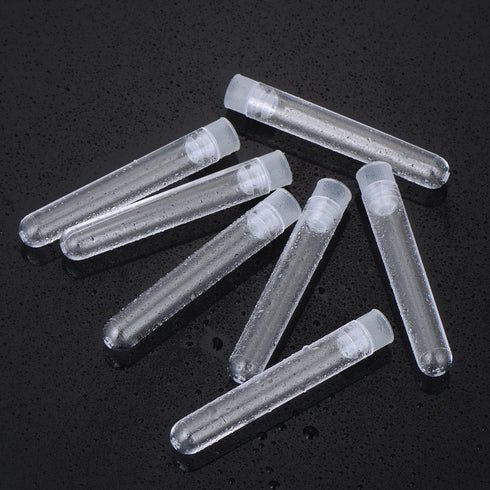 Hicarer 50 Pieces Clear Plastic Test Tubes 12 by 75 mm with Push Caps, 5 ml...