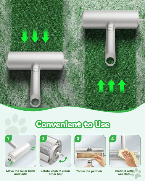 Pet Hair Removal Tool,DAINTIER Reusable Pet Hair Remover,Cat and Dog Portable Hair Remover,Upgraded Animal Fur Multi-Surface Removal Tool for Couc...