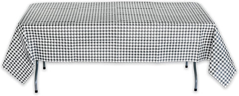 Havercamp Houndstooth Table Cover (54" x 108"). Water and Tear Resistant, Black and White Paper Cover. Alabama Houndstooth...