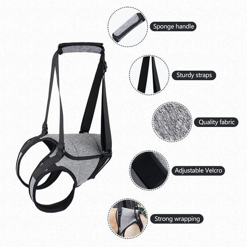 Dog Lifting Harness,Dog Hind Legs Support Strap, Pet Portable Recovery Walking Training Lift Strap with Handle for Elderly Injured Amputation Disa...