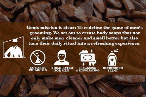 Gents Variety Men's Body Soaps - Moisturizing Bar Soap for Men, Smell Fresh and Clean, Washing Hands & Body, All Skin Types for Bath and Shower (S...