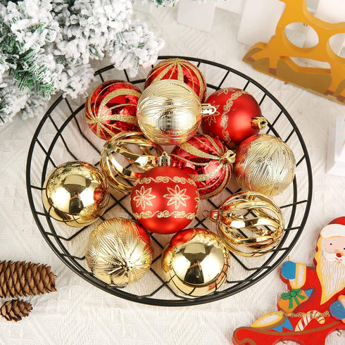Christmas Ball Ornaments, 30 pcs 2.36" Shatterproof Baubles Set Red and Gold for Xmas Tree Decorations, Hanging Ornaments for Wedding Party...