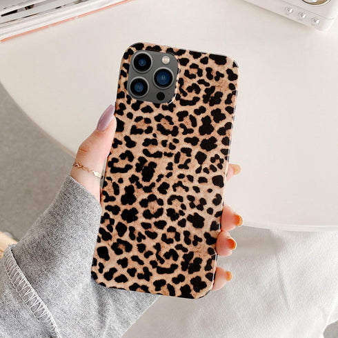 Leopard Cheetah Print Phone Case for iPhone 12 Pro Max 6.7'' Cool Girly Design Soft Flexible Protective Luxury Rubber Gel Back Cover Brown...