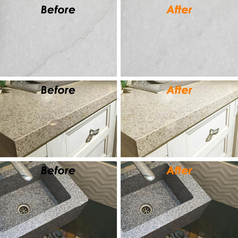 Quartz Tile Granite Marble Countertop Repair Kit (Color Match), Quartz Countertop Chip Repair Kit, Epoxy Cracked Tile Filler for Porcelain Stone C...