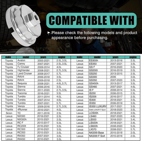 Tongze 64.5mm Oil Filter Wrench: Oil Filter Removal Tool Compatible with Toyota Camry RAV4 4Runner Tacoma Lexus 2005-2021, 14 Flutes 4 Slots for 2...
