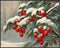 Posterizer 1 pcs-berries in snowy winter scene-oil painting style -3-Landscape & Nature Art-GIft for Men Women Teens-Living Room Bedroom Decor- un...