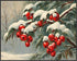 Posterizer 1 pcs-berries in snowy winter scene-oil painting style -3-Landscape & Nature Art-GIft for Men Women Teens-Living Room Bedroom Decor- un...