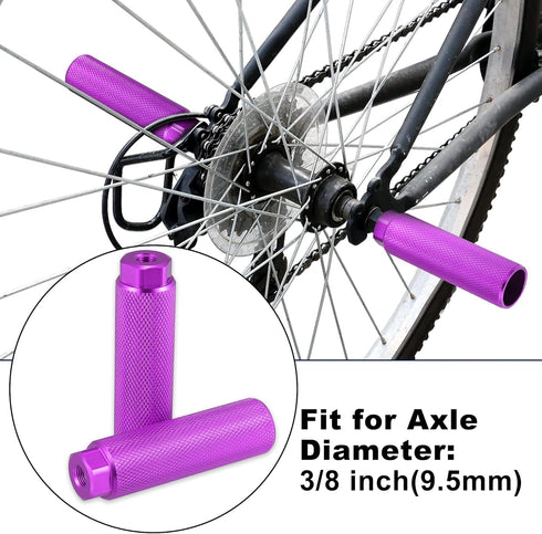 X AUTOHAUX Pair Aluminum Alloy Rear Foot Pegs Footrests Universal Purple for BMX MTB Bike Bicycle Fit 3/8 Inch Axles...