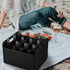 12 Bottle Wine Carrier, Collapsible Wine Bottle Storage Box Premium Felt Liquor Bottle Tote with Handles for Travel/Party/Picnic/Vacation, Black...