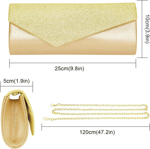 Larcenciel Women's Evening Handbag, Glitter Sequins Envelope Clutch Purses w/Chain for Mother's Day Gift Party Prom Cockta...