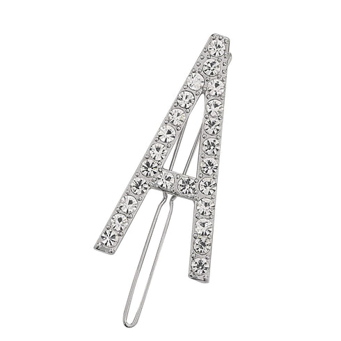 Spinningdaisy Bold Crystal Initial Gleam Hair Pin A Silver...