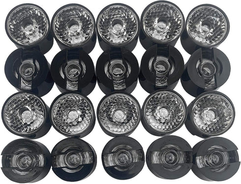 (Pack of 20) Acrylic Lens with Black Holder Bracket, Focusing Led Lens Use for Led Beads, Led Chip, Led Lamp Bulb Focus, 25 Degree ?20mm...
