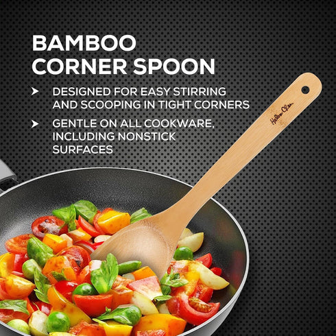Helen’s Asian Kitchen Bamboo Kitchen Corner Spoon Cooking Utensil, 12-Inch...