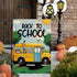 Back to School Garden Flag School Bus Animals Flag 12×18 Inch Double Sided Buffalo Plaid Fall Farmhouse Yard Flag Seasonal Outdoor Decor...