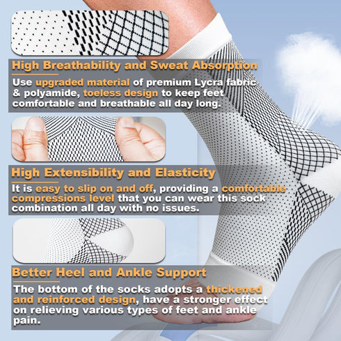 Neuropathy Socks for Men and Women - Nano Ankle Brace Compression Socks, Dr Soothers Socks for Pain Relief, Heel Spurs, Foot Swelling, Ankle Brace...