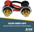 A-Team Performance - Color-Coded Battery Charger Post Comes in Pair, of 3/8 Inch Studs, 1 Black Cap and 1 Red Cap. - Compatible with Auto, Truck, ...