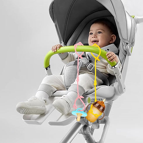 Pacifier Clip,100% Silicone Adjustable Baby Pacifier Clips for Boy and Girl,Features One-Piece Design,for Bottle,Straps for Strollers, High Chair,...