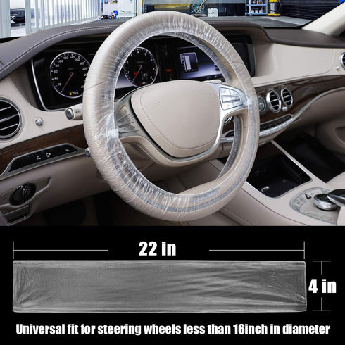 SEG Direct Disposable Plastic White Opaque Steering Wheel Cover, 100pcs/Carton, Universal for Cars, Trucks...