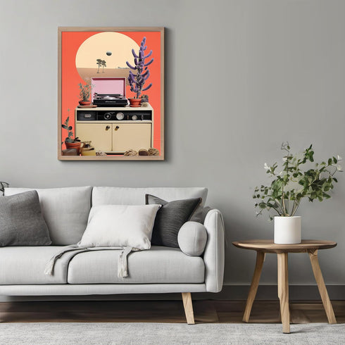 Posterizer 1 pcs-cactus , flowers , landscapes collage-Landscape & Nature Art-Retro Art-Gift for Nature, Surfers and Beach Lovers - UNFRAMED Wall ...