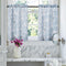 FMFUNCTEX Blue White Tier Curtains 36 Inch Length for Kitchen Windows White Blossom Floral Print Half Bathroom Window Curtain Panels Café Curtains...