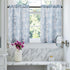 FMFUNCTEX Blue White Tier Curtains 36 Inch Length for Kitchen Windows White Blossom Floral Print Half Bathroom Window Curtain Panels Café Curtains...