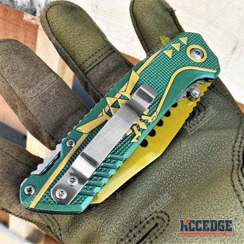 KCCEDGE BEST CUTLERY SOURCE Pocket Knife Camping Accessories Survival Kit 8" Folding Knife 3cr13 Stainless Steel Blade Tactical Knife Hunting Knif...