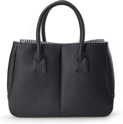 HOXIS Classical Office Lady Minimalist Pebbled Faux Leather Handbag Tote/Magnetic Snap Purse...