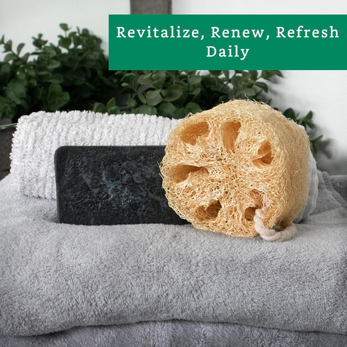 Natural Loofah Exfoliating Sponge (4 Pack) - Biodegradable Loofa Body Scrubber - Loofah Sponge - Loofah Exfoliating Body Scrubber - Organic Loofah...