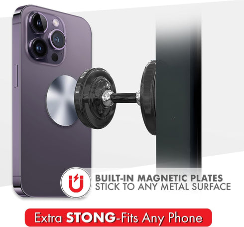 Dual Gym Magnetic Phone Holder for Gym-Top Magnetic Hold for Any Metal Surface. Phone Gym Magnet and Phone Mount for Gym - Mobile Videos and Pictu...