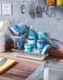 Consumest Sink Caddy-Kitchen Sponge Holder + Dish Brush Holder for Kitchen Sink, Sink Organizer with Drip Tray for Countertop Stainless Steel Rust...
