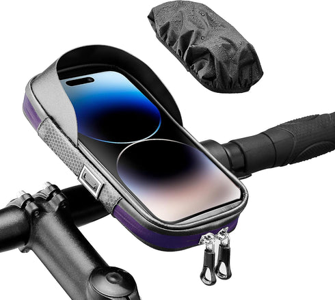 HENMI Bike Bag, Waterproof Bike Rack Bag with Sun and Rain Cover, 360° Rotating Bicycle Cell Phone Holder, Sensitive TPU Touch Screen, Bicycle Acc...