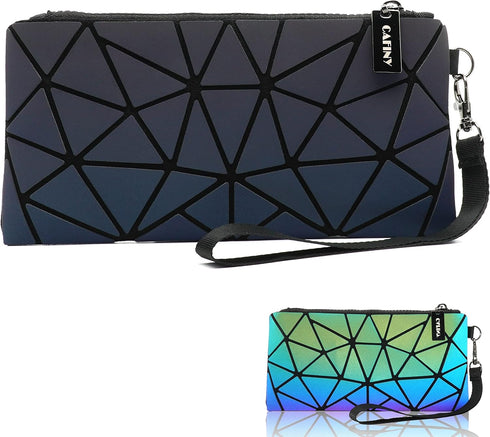 Small Clutch Purses for Women, Daily Use Wrist Purse, Geometric Luminous Wallet, Portable Wristlets Travel Clutch, Small Wrist Purses and Cosmetic...