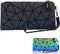 Small Clutch Purses for Women, Daily Use Wrist Purse, Geometric Luminous Wallet, Portable Wristlets Travel Clutch, Small Wrist Purses and Cosmetic...