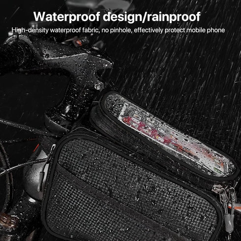 Bicycle Top Tube Bag?Comes With Rain Cover?Waterproof Bicycle Front Rack Bag?Top Tube Bicycle Bag Suitable Road Mountain Bike Outdoor Cycling Trav...