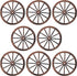 8 Pieces Wooden Wagon Wheel Wall Decor 10 Inches Old Western Wood Wall Art Farmhouse, Rustic Yard Decor Wood Hanging Decorative Wheels for Garden ...