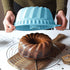 Silicone Fluted Pans, Non-stick with Sturdy Handle, Baking Molds, Perfect Bakeware for Cake, Jello, Gelatin, Bread, Para Gelatinas, 9.5 Inch (Blue...