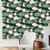Yasinet Peel and Stick Wallpaper Floral Wallpaper Vintage Dark Green Lotus Flower Contact Paper Removable Self Adhesive Wallpaper for Wall Living ...