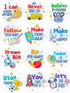 FLYAB 24PCS Positive Sayings Accents Motivational Classroom Cutouts Decors Inspirational Quotes Cutouts for Classroom Bulletin Board Decorations B...