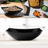 Posh Setting Square Plastic Serving Bowls, Medium Black Plastic Bowls for Salad, Disposable Serving Bowls for Party, Snack, Buffet, Chips, or Sala...