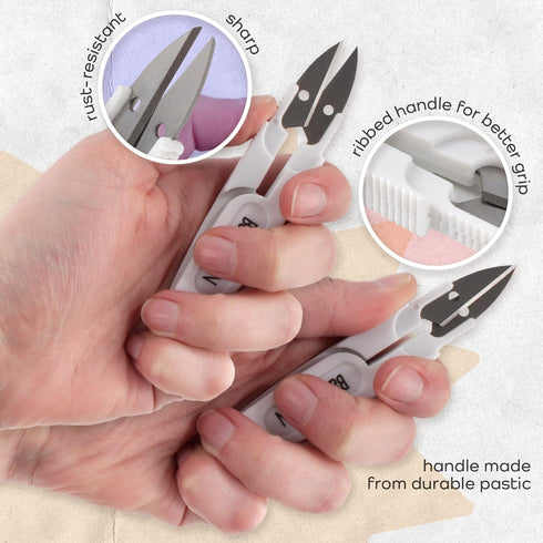 JubileeYarn Professional Thread Snips - Multi-Purpose Travel Scissor - Red - 3 Pairs...