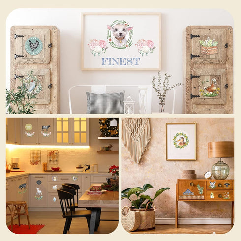 BBTO 12 Sheets Rub on Transfers for Crafts and Furniture Rub on Transfer Stickers Rub on Decals for Wood DIY Paper Home Decor, 5.5 x 5.7 Inch(Rust...