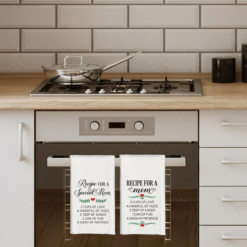 Recipe for a Special Mom Funny Kitchen Towels Set of 2, Mom Gifts, for Mom, Mom Gifts from Daughter Son, Best Mom Gifts, Mom Birthday Gifts, 16x24...