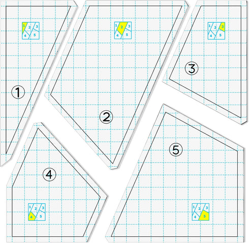 Quilting Template Set Acrylic Cutting Templates for Quilting Sewing Machine Ruler DIY Hand Patchwork Quilt Templates Ruler for Cut Mats 9 x 9 Inch...