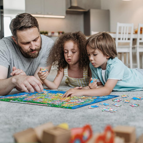 USA Map Puzzle for Kids - 200 Piece United States Puzzle - 50 States with Capitals for Kids Ages 4 and Up, America Jigsaw Puzzle Children’s Geogra...