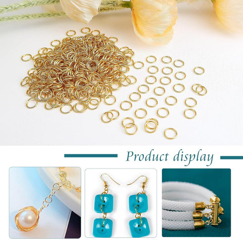 TOAOB 400pcs 18K Gold Plated Jump Rings 5mm Gold Open Jump Rings Connectors Jewelry Jump Rings for DIY Earrings Necklace Bracelet Making Repair Su...