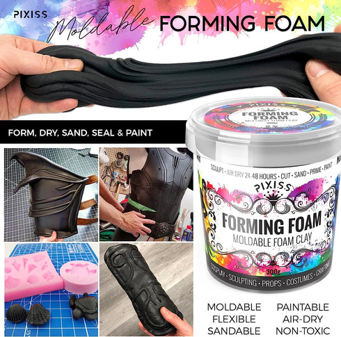 Foam Clay Sculpting Foam for Cosplay (300 Gram Beige), 14 Sculpting Tools, Craft Knife with Extra Blades and Sculpting Points, Soft Air Dry Moldab...